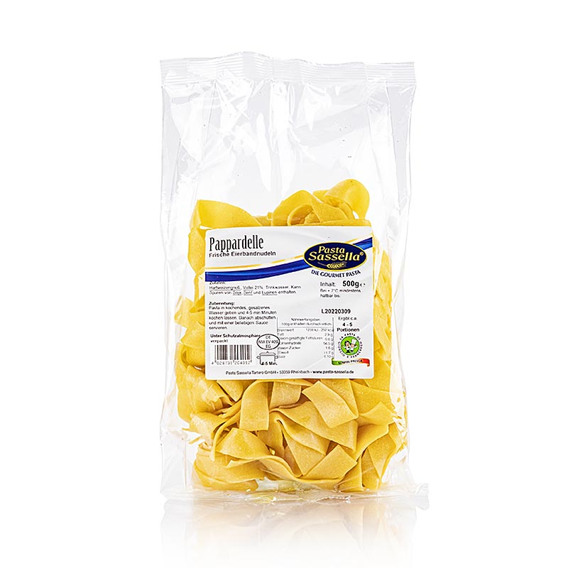 Frische Pappardelle mit Ei, Bandnudel, 20 mm, Sassella, 500 g