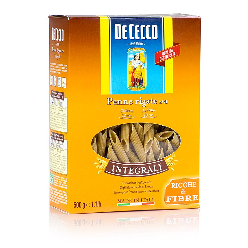 De Cecco Vollkorn Penne Rigate, No.41, 500 g