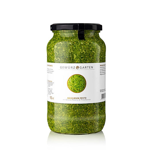 Gewürzgarten Basilikum Pesto, mit Basilikum, Pinienkernen, Grana Padano, 900 ml