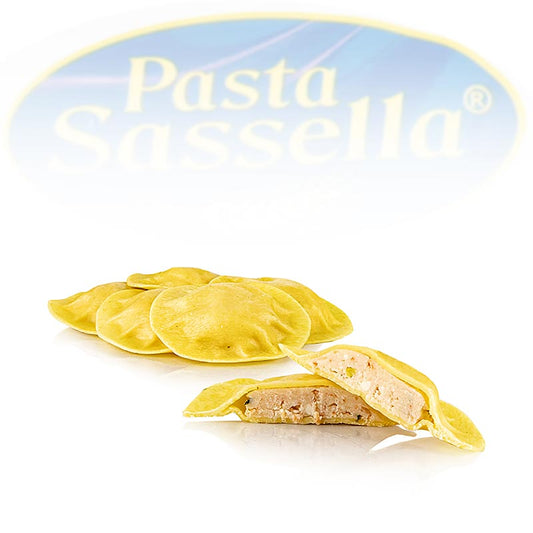 Frische Agnolotti mit Lachs-Füllung, rund und hell, Sassella, 500 g