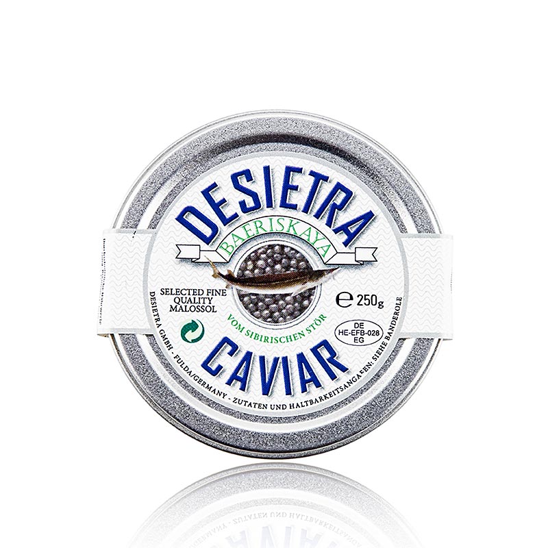 Desietra Baeriskaya Kaviar (Acipenser baerii), Aquakultur Deutschland, 250 g