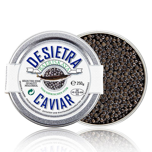 Desietra Baeriskaya Kaviar (Acipenser baerii), Aquakultur Deutschland, 250 g