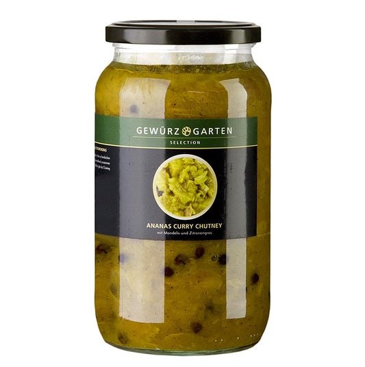 Gewürzgarten Ananas Curry Chutney, mit Mandeln, Holunderblüte und Zitronengras, 900 ml