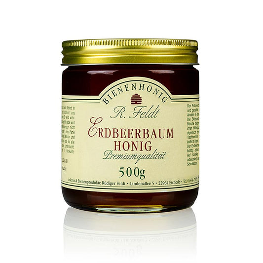 Erdbeerbaum-Honig, hell-bernsteinfarben, bitter-süß, 500 g