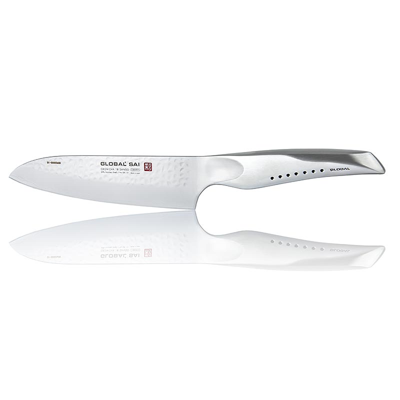 Global SAI-01 Kochmesser, Hammerschlagdesign, 19cm, 1 St