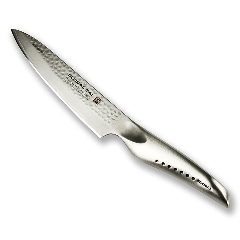 Global SAI-M02 Universalmesser, Hammerschlagdesign, 14,5cm, 1 St