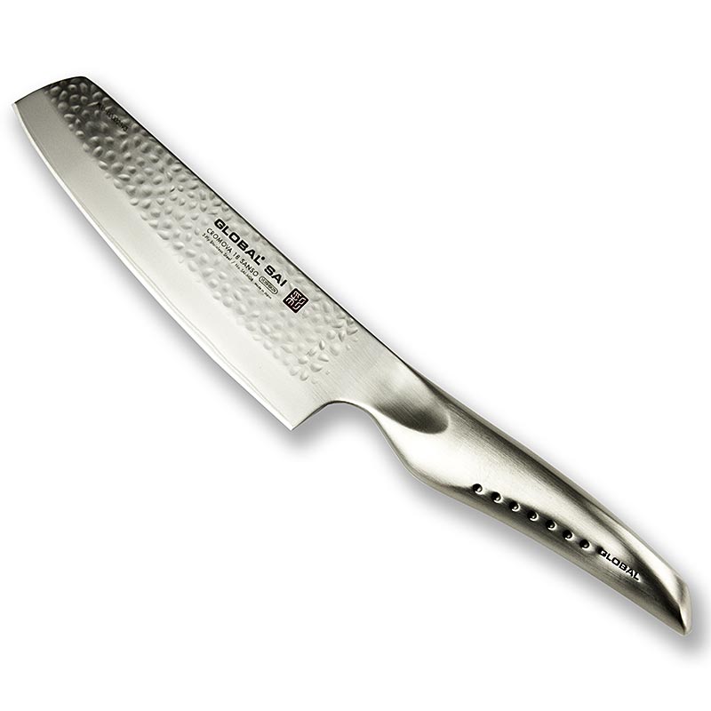 Global SAI-M06 Gemüsemesser, Hammerschlagdesign, 15cm, 1 St