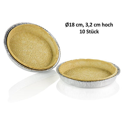 Quiche Blätterteig in Aluschale, 3,2cm hoch, ø 18cm, Pidy, 850 g, 10 St