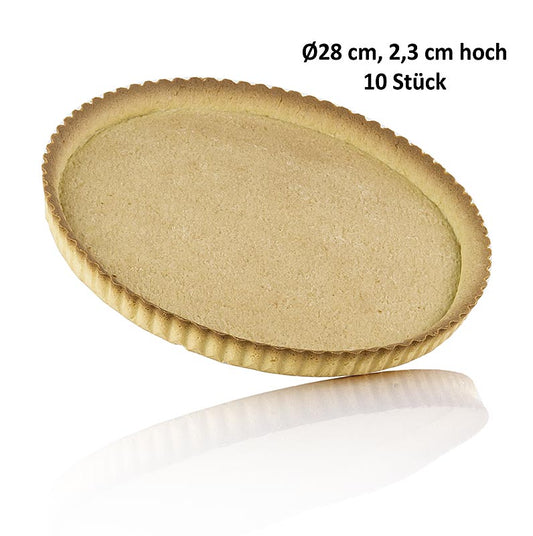 Dessert-Tartelettes - Sablee, rund, ø 28cm, 2,3cm hoch, Butter-Mürbeteig, Pidy, 3,5 kg, 10 St