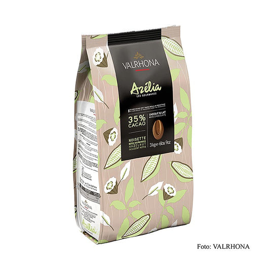 Valrhona Azélia, Haselnuss Couverture, 35%, Callets, 3 kg