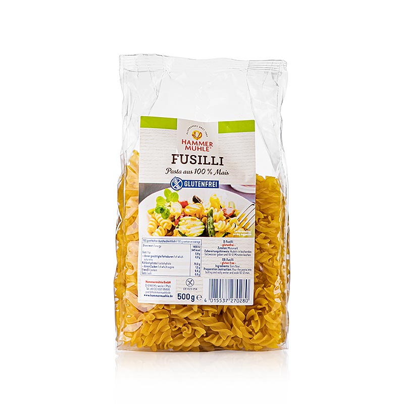 Hammermühle - Fusilli aus Mais, laktose und glutenfrei, 500 g