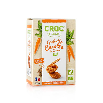 Barsnack Croc Légumes - franz. Mini-Waffeln mit Karotte & Cumin, BIO, 40 g