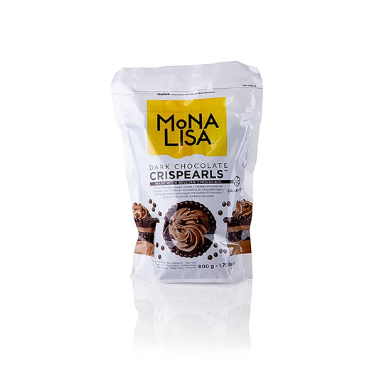 Crispearls Dark, knusprige dunkle Schoko Perlen, Mona Lisa Callebaut, 800 g