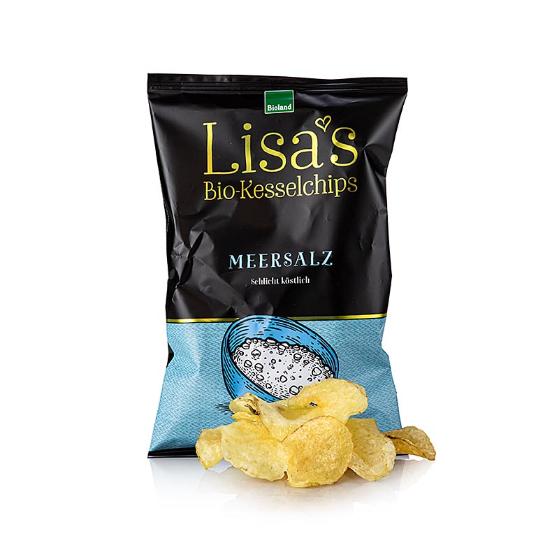 Lisa´s Kartoffel-Chips, im Kessel gebacken, mit Meersalz, BIO, 50 g