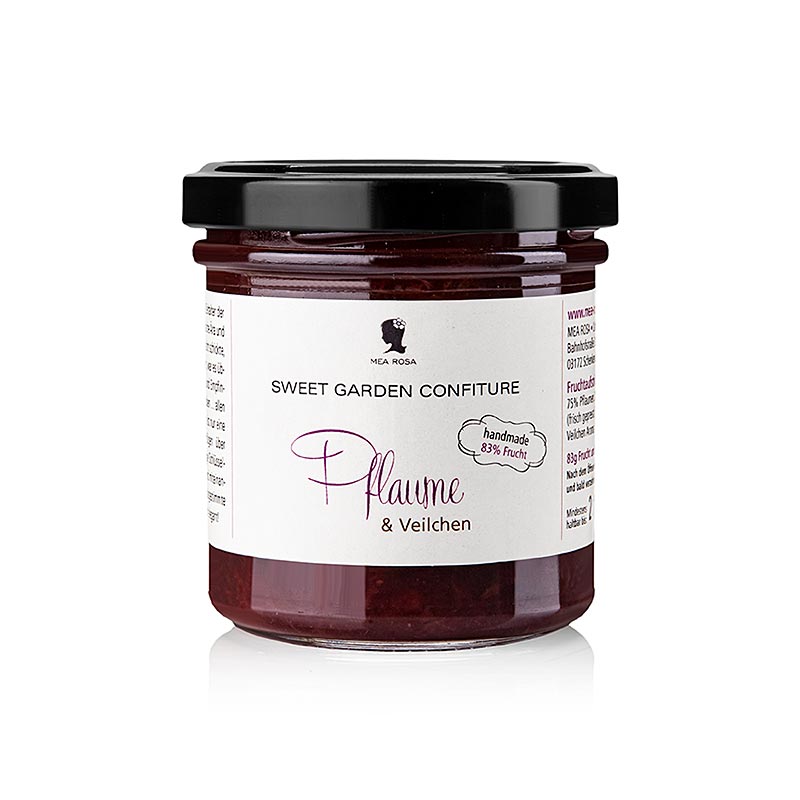 Sweet Garden Confiture - Pflaume & Veilchen Fruchtaufstrich, Mea Rosa, 180 g