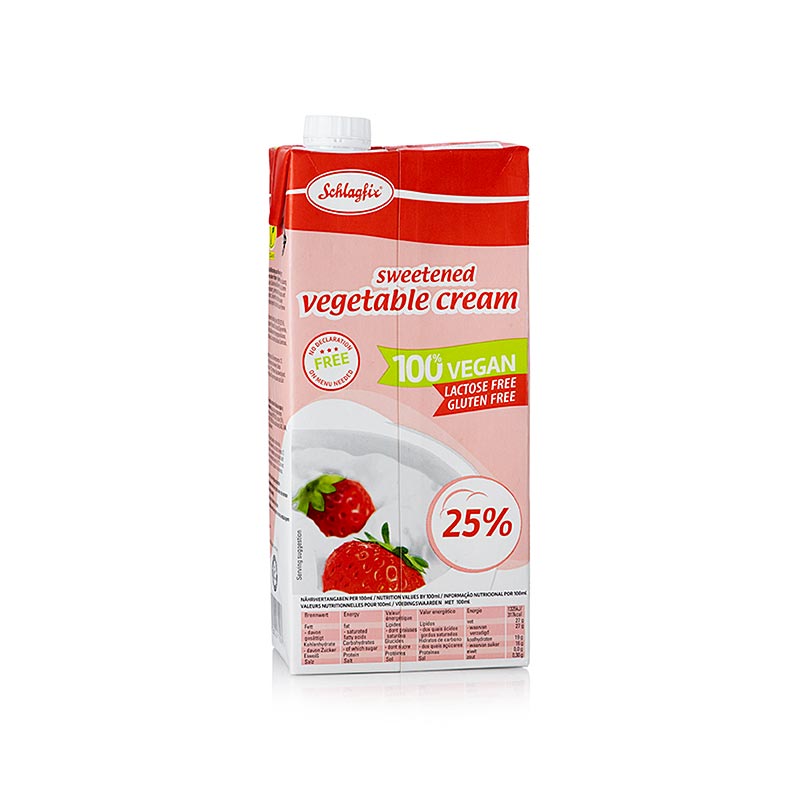 Schlagcreme gesüsst, 25% Fett, vegan, Schlagfix, 1 l