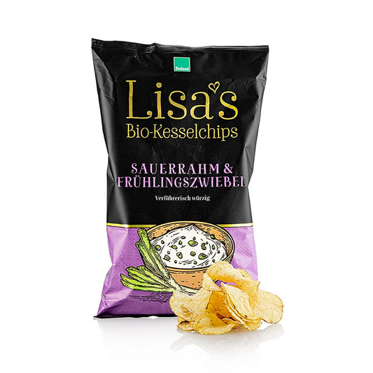 Lisa´s Kartoffel-Chips, mit Sauerrahm & Frühlingszwiebel, BIO, 125 g