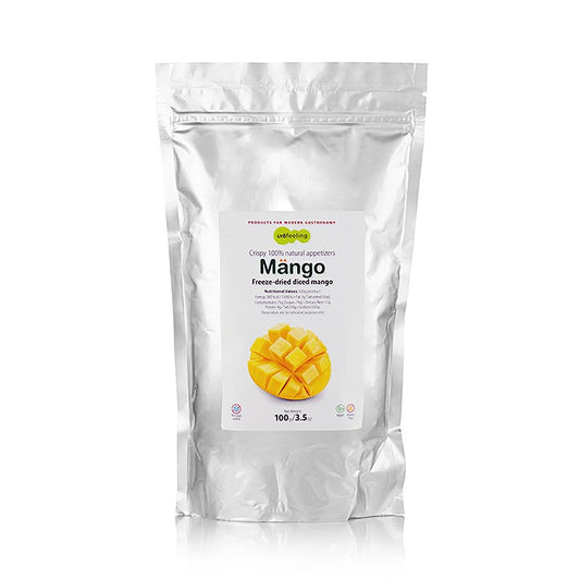 TÖUFOOD LYOFËELING MÄNGO, gefriergetrocknete Mango, Würfel, 100 g