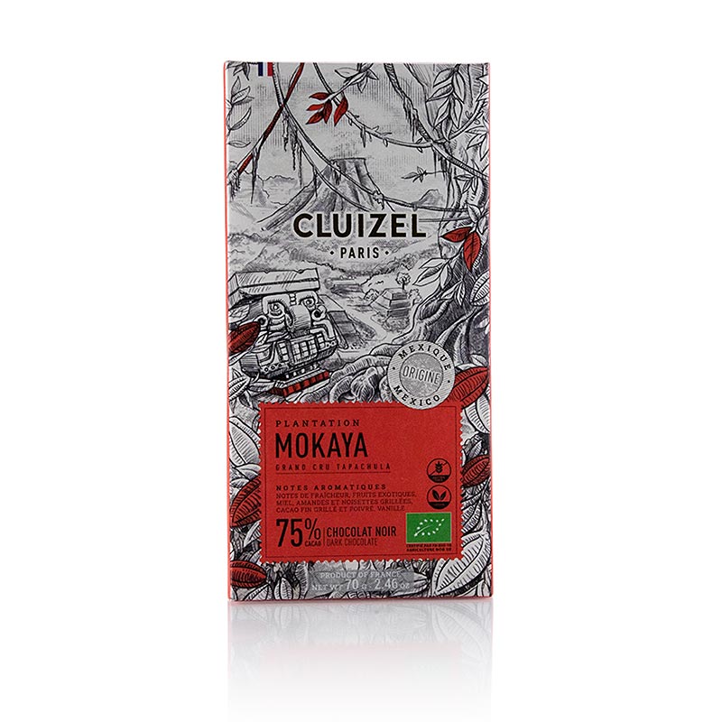 Plantagenschokoladentafel Mokaya 75% Bitter, Michel Cluizel, BIO, 70 g